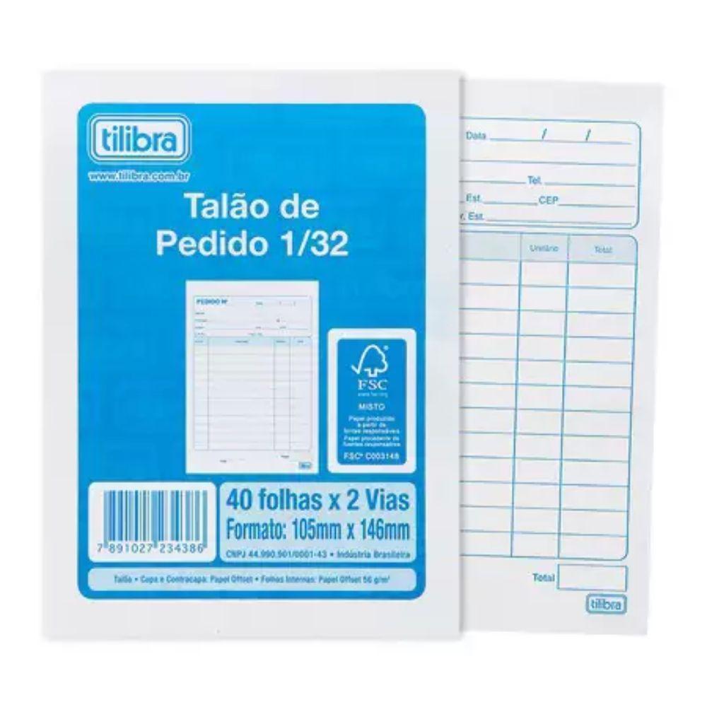 Talão De Pedido 1-32 Pequeno 40x2 Vias 80 Folhas Tilibra Com 10 Unidades - 2