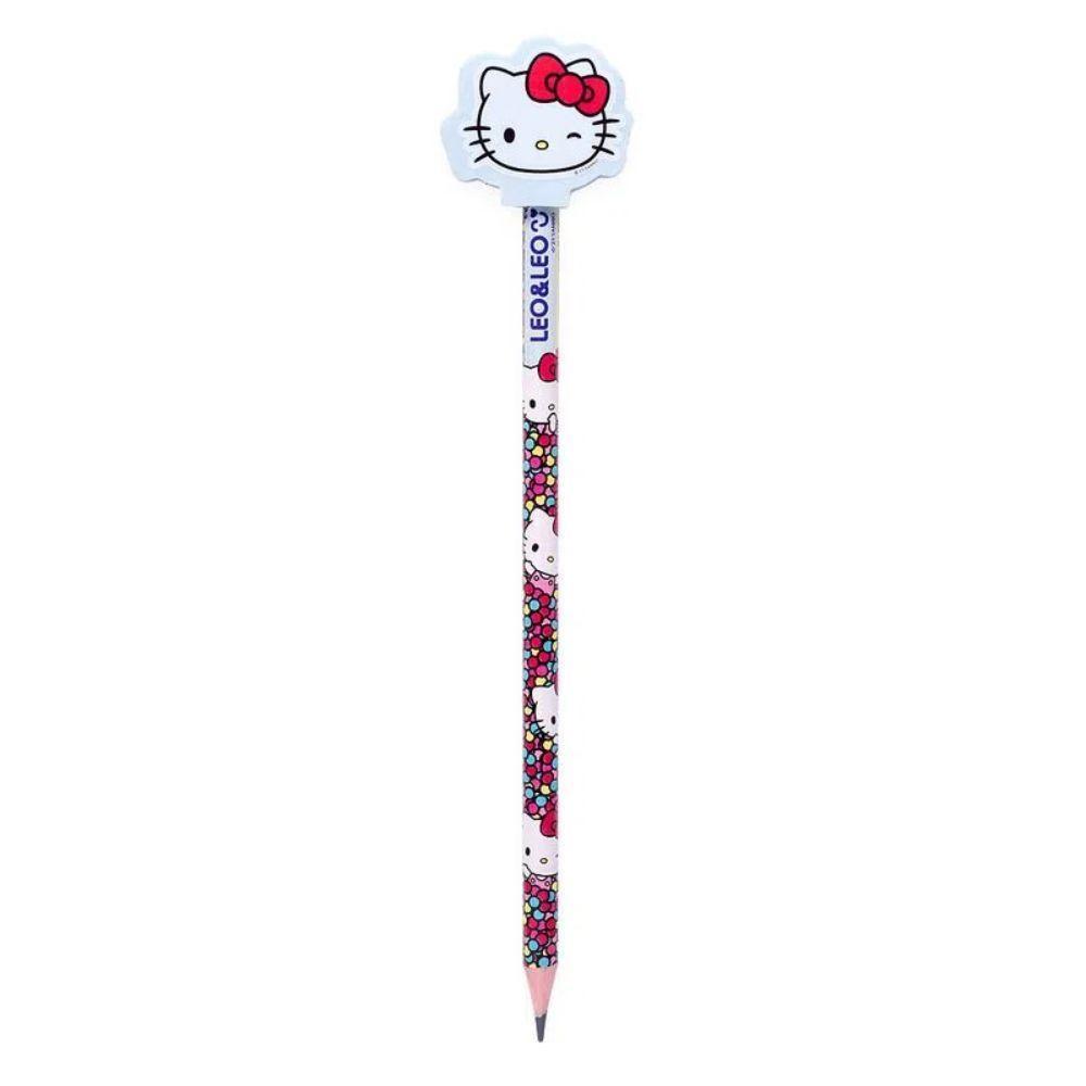 Lápis Hb Com Borracha Na Ponta Hello Kitty Leo&leo Azul Claro - 1