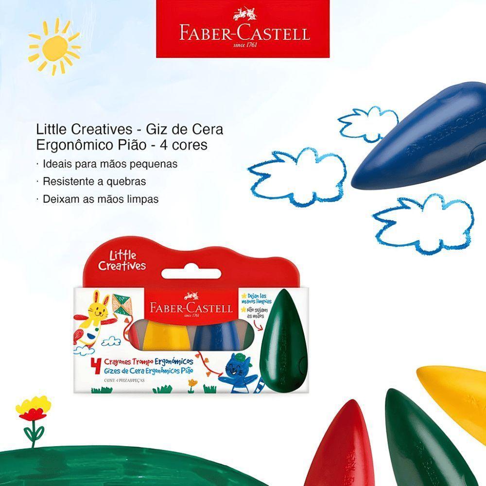 Giz De Cera Ergonômico Pião 4 Cores Faber-castell - 2