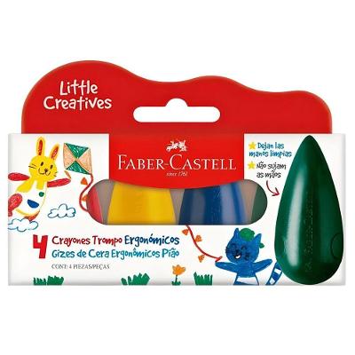 Giz De Cera Ergonômico Pião 4 Cores Faber-castell