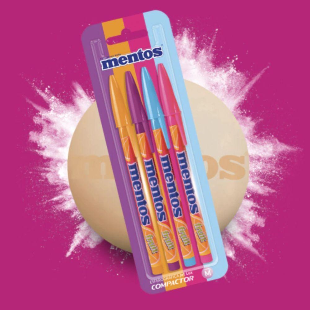 Kit Caneta Jet Lux Mentos + Marca Texto Mentos Com Cheirinho + Caneta Mini Spirinho - 7