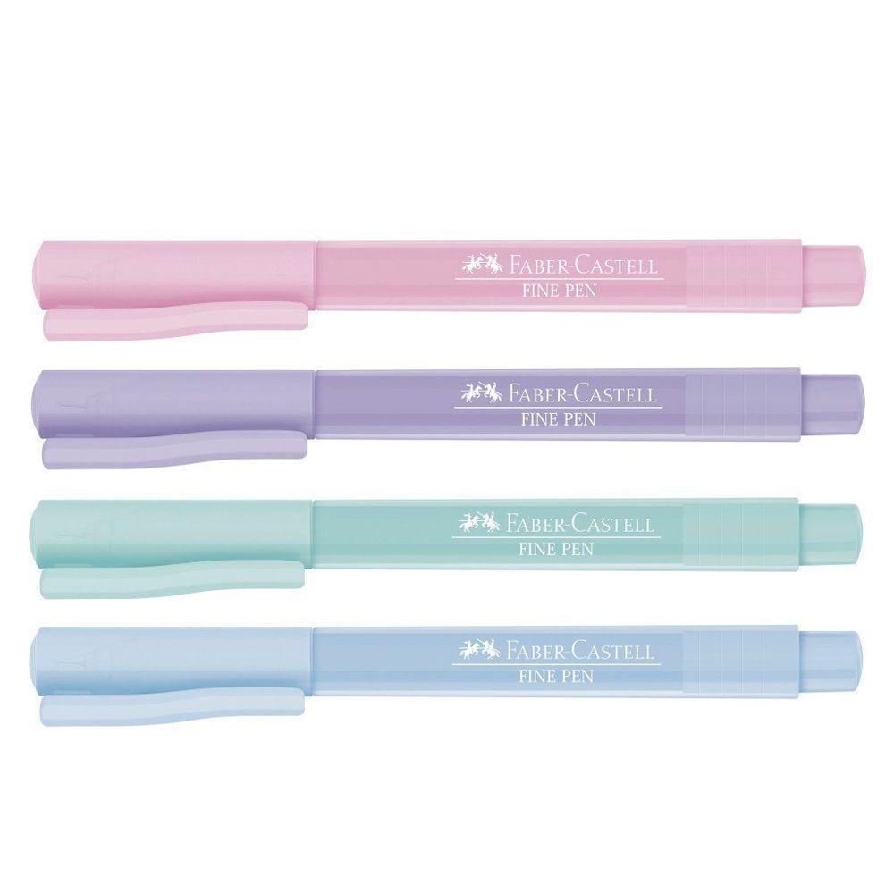 Caneta Fine Pen 4 Cores Tons Pastéis Faber-castell - 2