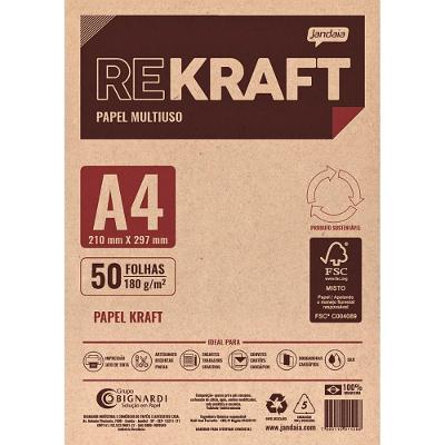 Papel Kraft Multiuso A4 180g-m² 50 Folhas Jandaia