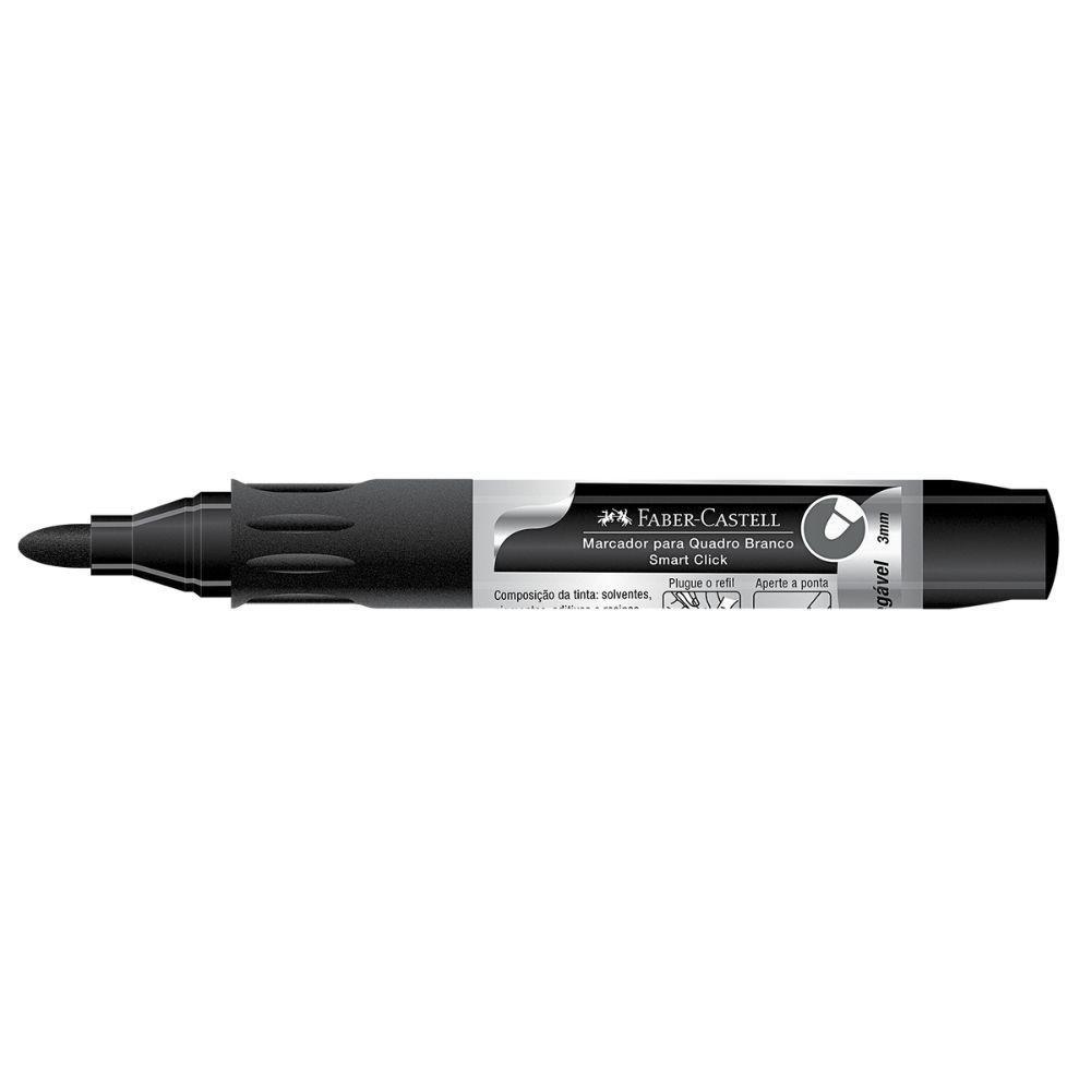 Kit 3 Marcadores Quadro Branco Recarregável + 3 Refil Faber-castell Azul, Preto E Vermelho - 9