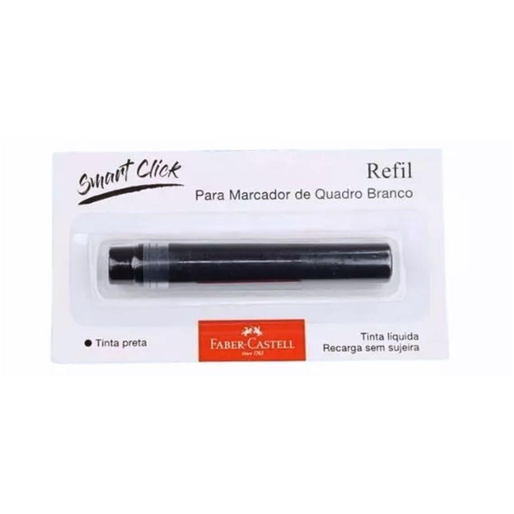 Kit 3 Marcadores Quadro Branco Recarregável + 3 Refil Faber-castell Azul, Preto E Vermelho - 10