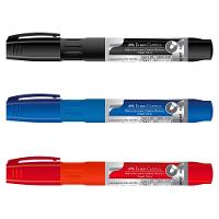 Kit 3 Marcadores Quadro Branco Recarregável + 3 Refil Faber-castell Azul, Preto E Vermelho - 3