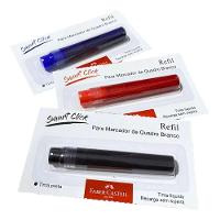 Kit 3 Marcadores Quadro Branco Recarregável + 3 Refil Faber-castell Azul, Preto E Vermelho - 6