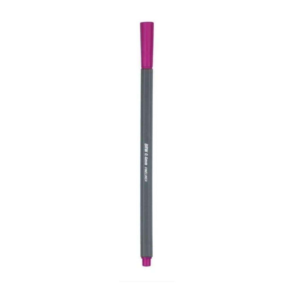 Caneta Hidrográfica Fineliner Ponta Fina 0.4mm Brw Rosa Escuro - 1