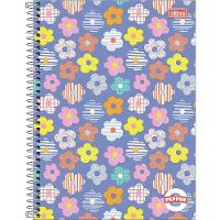 Caderno Espiral Capa Dura Universitário 1 Matéria Pepper Feminino 80 Folhas Tilibra Flores - 1