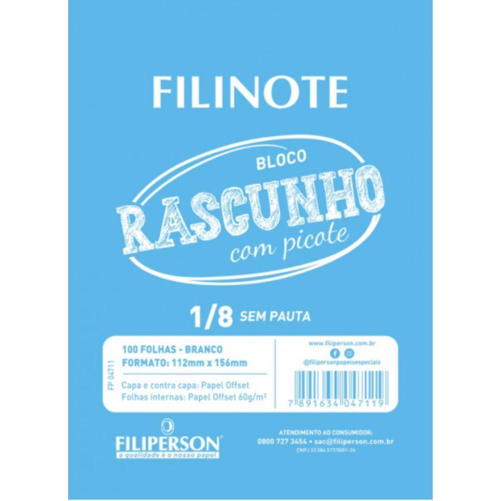 Bloco Rascunho Picote Liso Miolo Branco 100 Folhas 1-8 112x156mm Filiperson - 1