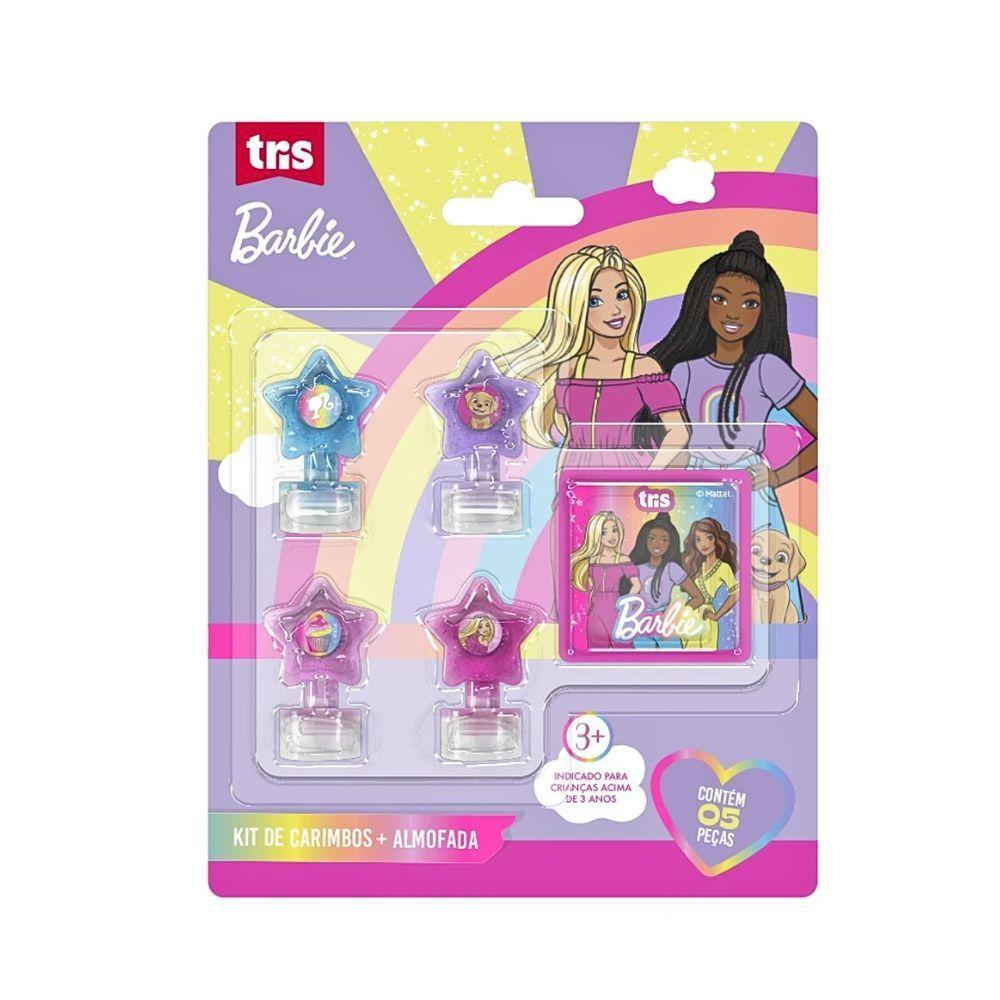 Kit Carimbo + Almofada Barbie 5 Peças Tris - 1