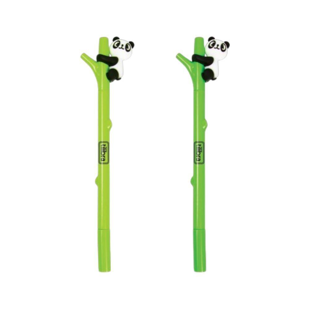 Caneta Em Gel Com Tampa Panda 0.5mm Tilibra Verde Escuro - 3