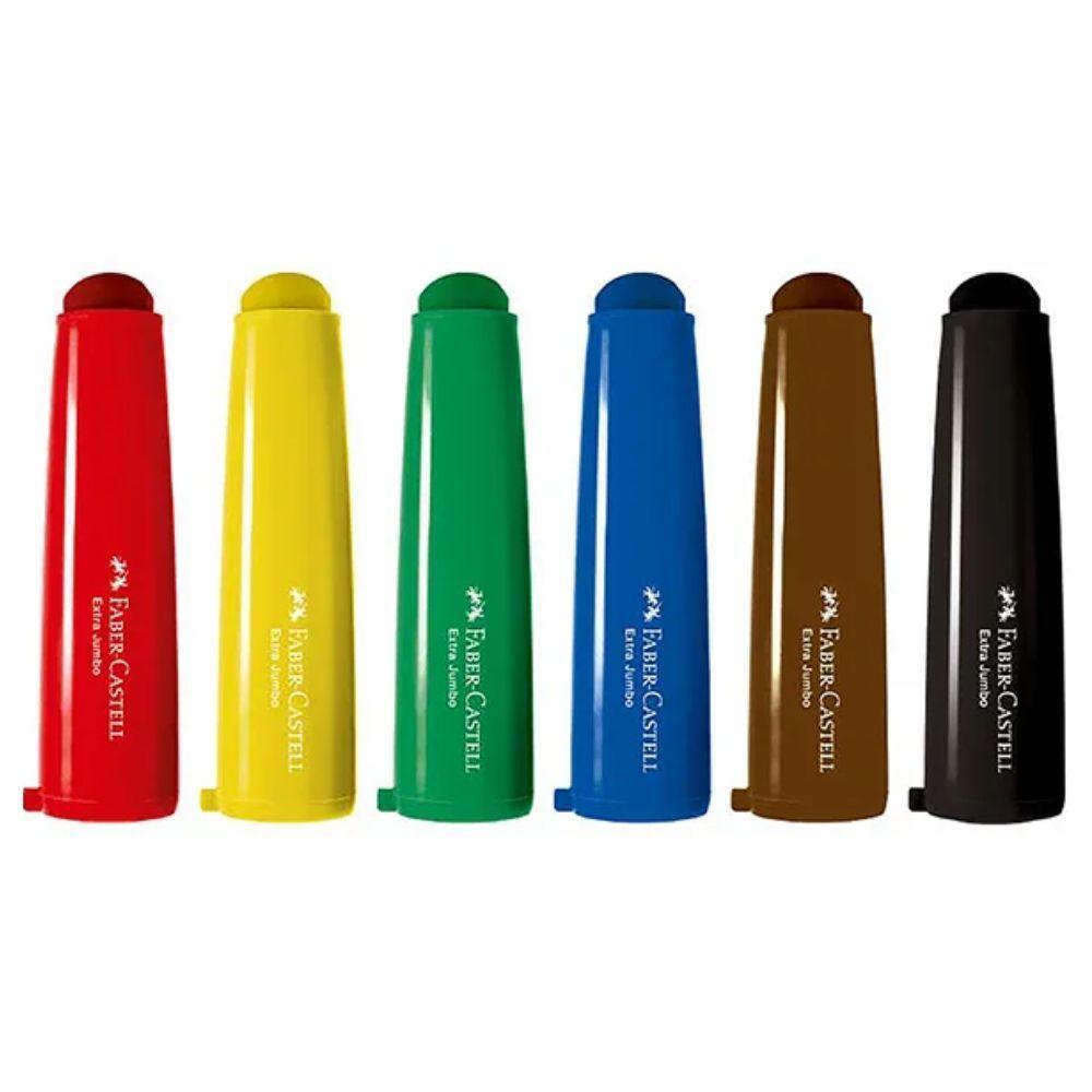 Canetinhas Ultra Laváveis Extrajumbo 6 Cores Faber-castell - 2