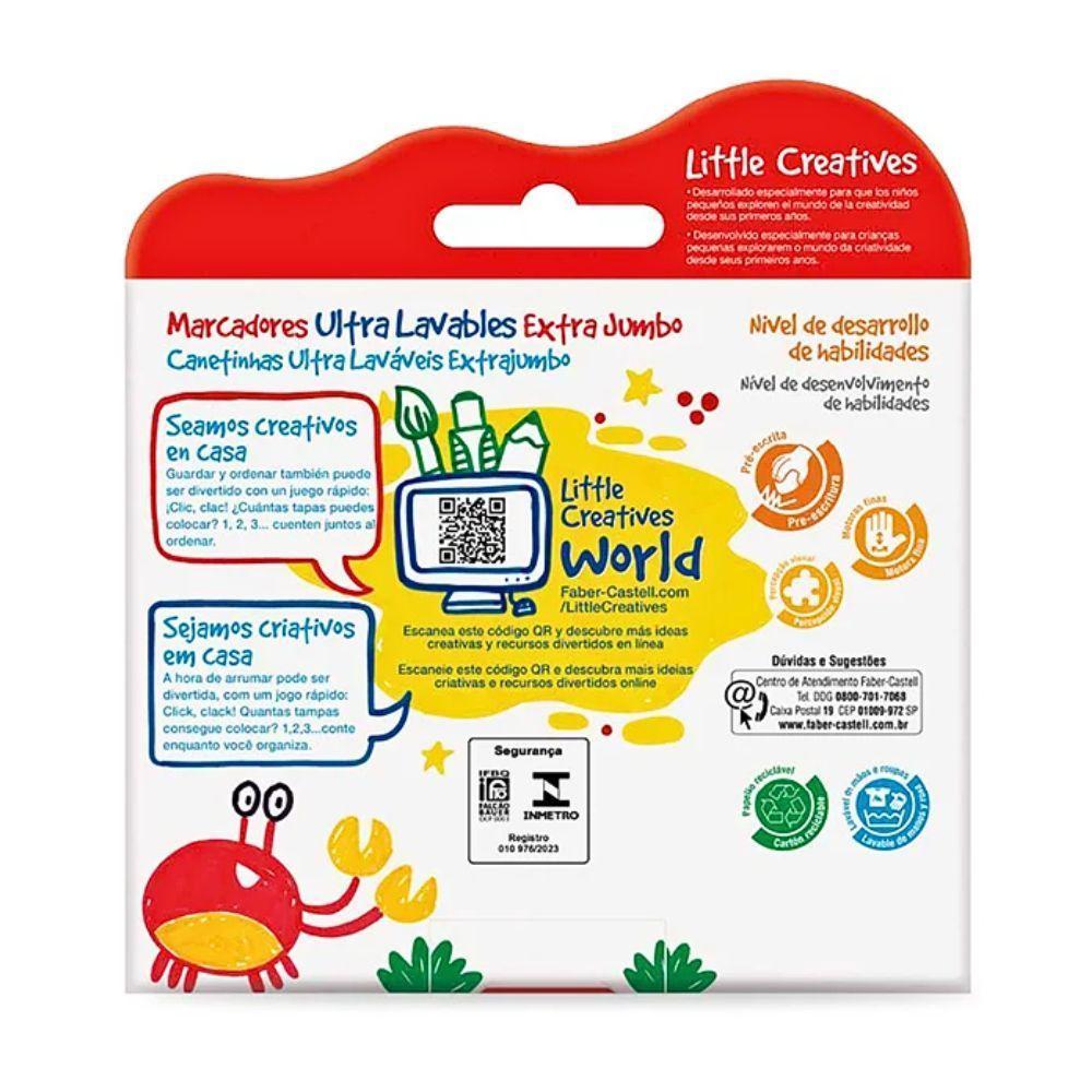 Canetinhas Ultra Laváveis Extrajumbo 6 Cores Faber-castell - 4