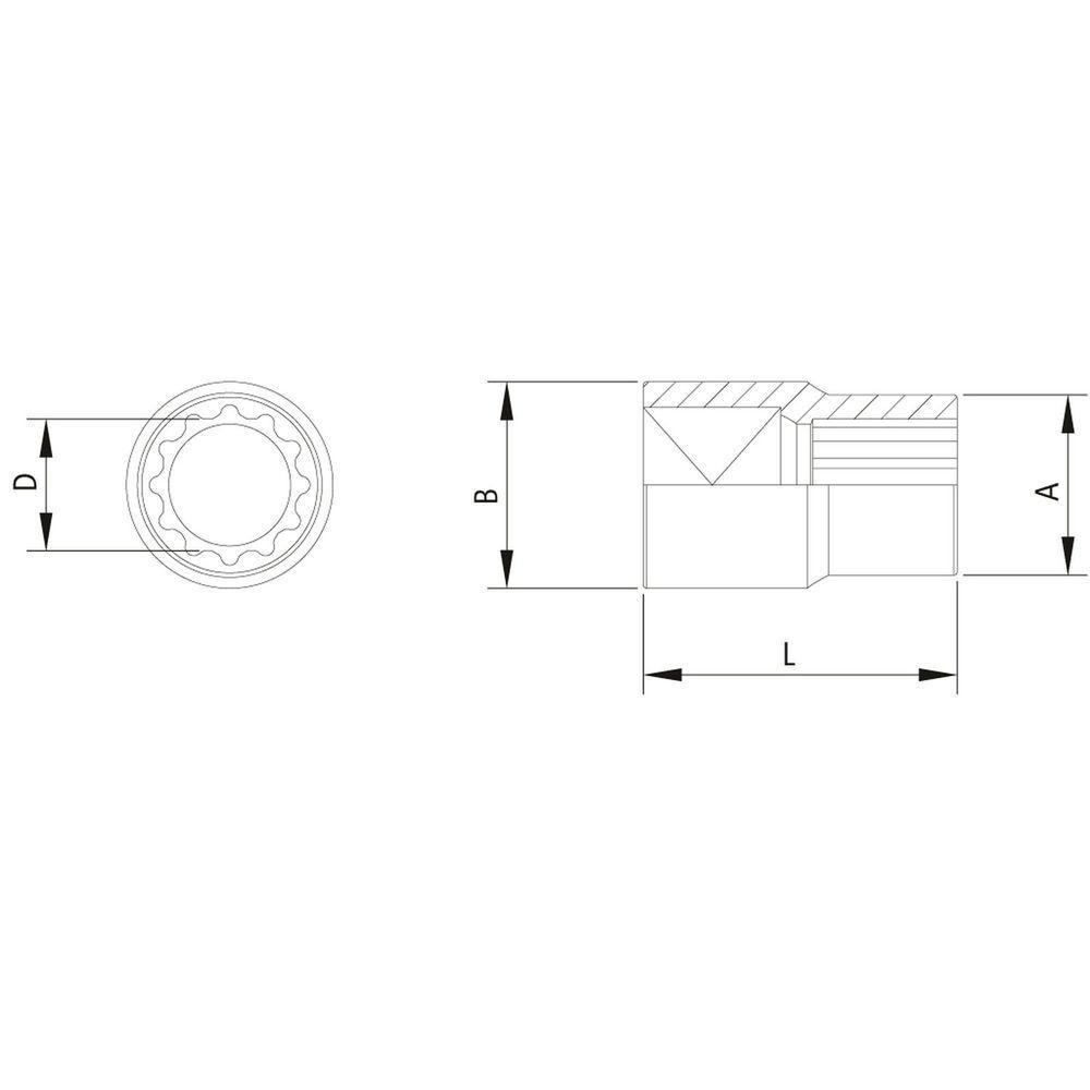 Soquete Estriado Cromo Vanádio 1/4 Encaixe 1/4 Tramontina Pro Tramontina - 2