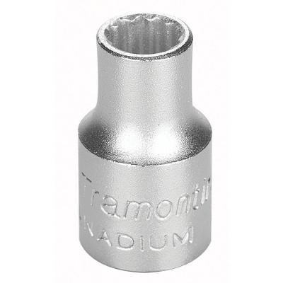 Soquete Estriado Aço Cromo Vanádio 6mm - Encaixe 3/8 Tramontina Pro Tramontina