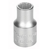 Soquete Estriado Aço Cromo Vanádio 6mm - Encaixe 3/8 Tramontina Pro Tramontina - 1