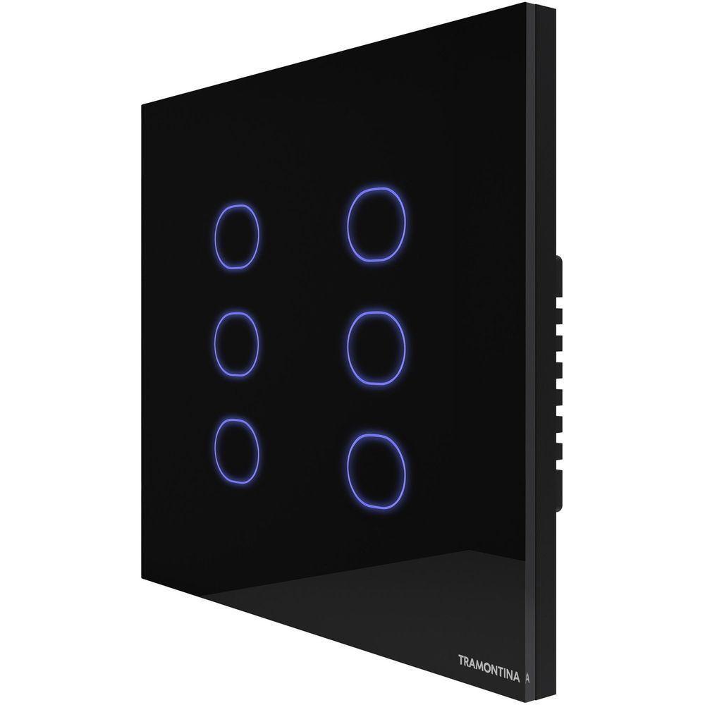 Interruptor Touch Smart 4x4 Tramontina Preto 6 Canais Tramontina - 1