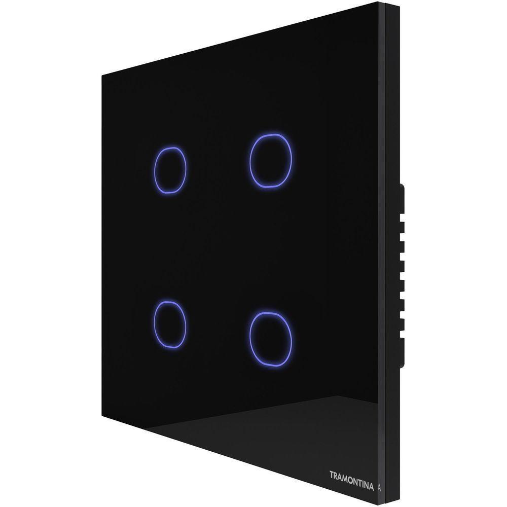 Interruptor Touch Smart 4x4 Tramontina Preto 4 Canais Tramontina - 1