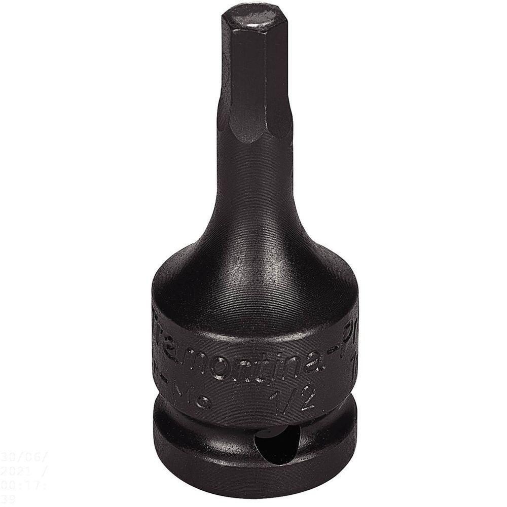 Soquete Impacto Hexagonal Allen Molibdênio 8mm Encaixe 1/2'' - Ponta Corpo Aço Cromo Tramontina - 1
