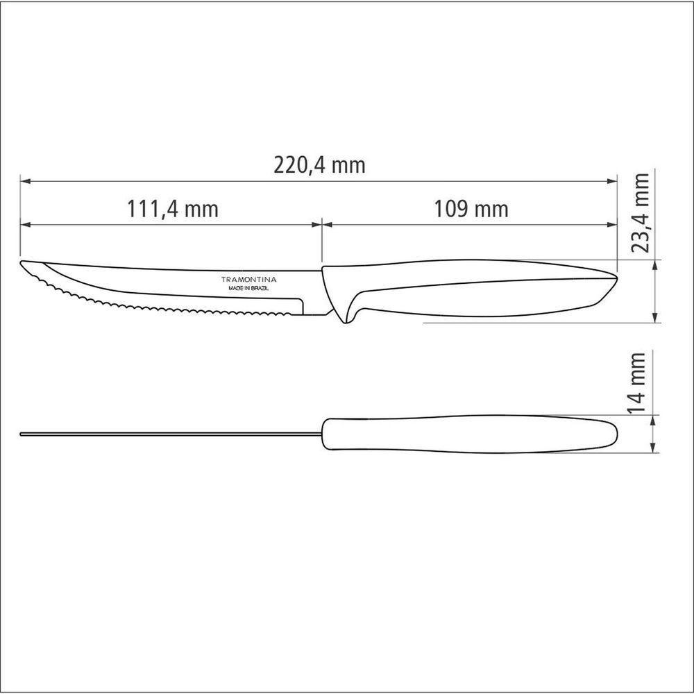 Faca Para Churrasco E Frutas Tramontina Plenus Preto 5 Tramontina - 4
