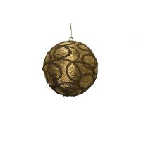 Conjunto Com 03 Bolas Douradas Arabesco 10cm Ht9238 - Linha Christmas Premium - 1