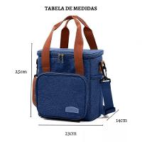 Bolsa Térmica Lancheira Alça Transversal Multiuso Moderna Reforçada Fitness Academia Trabalho Azul - 2