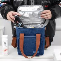 Bolsa Térmica Lancheira Alça Transversal Multiuso Moderna Reforçada Fitness Academia Trabalho Azul - 5