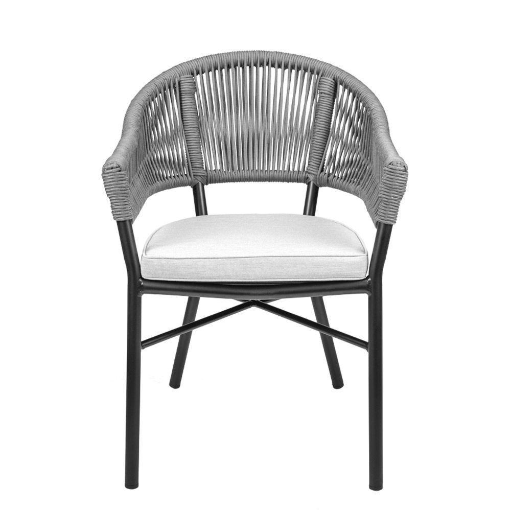 Kit 2 Cadeiras área Externa De Alumínio Bear Com Corda Naútica Grafite G56 - Gran Belo - 7