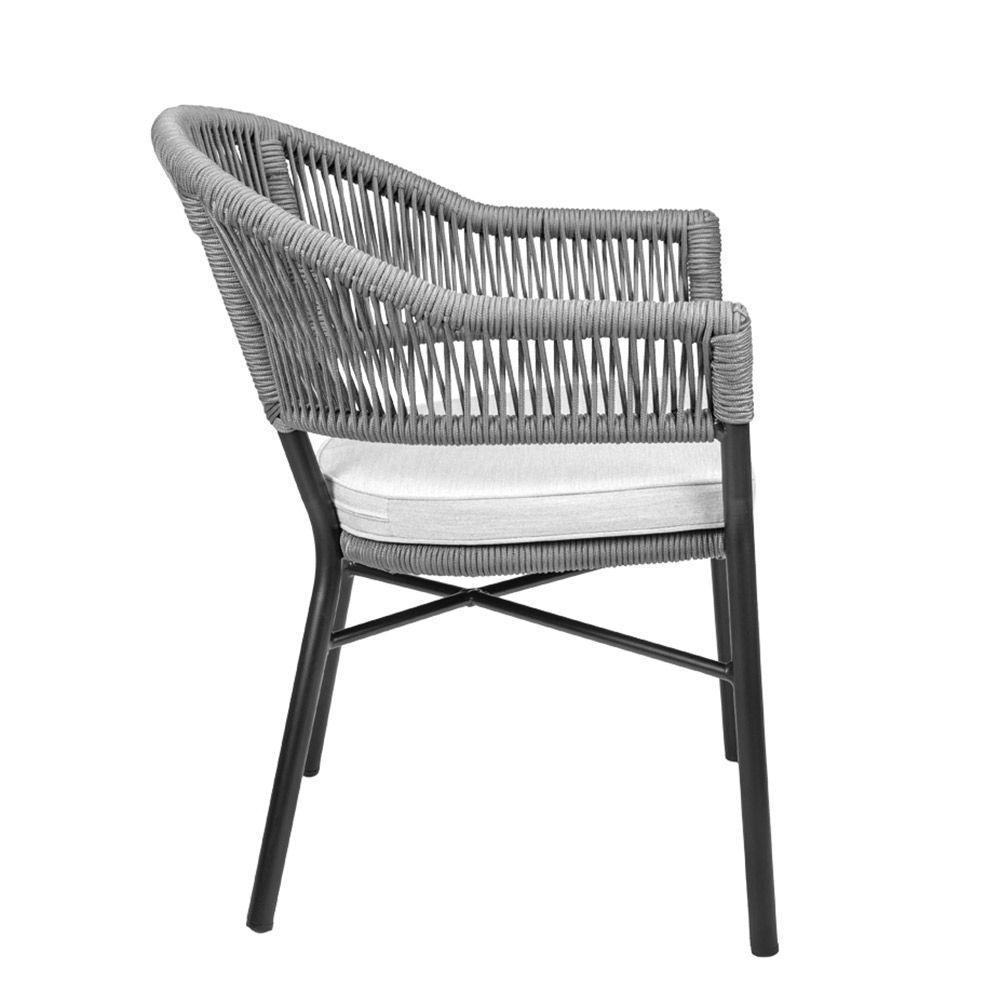 Kit 2 Cadeiras área Externa De Alumínio Bear Com Corda Naútica Grafite G56 - Gran Belo - 8