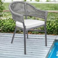 Kit 2 Cadeiras área Externa De Alumínio Bear Com Corda Naútica Grafite G56 - Gran Belo - 6