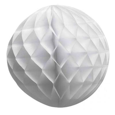 Enfeite De Papel Globo 21cm Branco 1 Unidade
