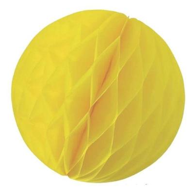 Enfeite De Papel Globo 13cm Amarelo Claro 1 Unidade