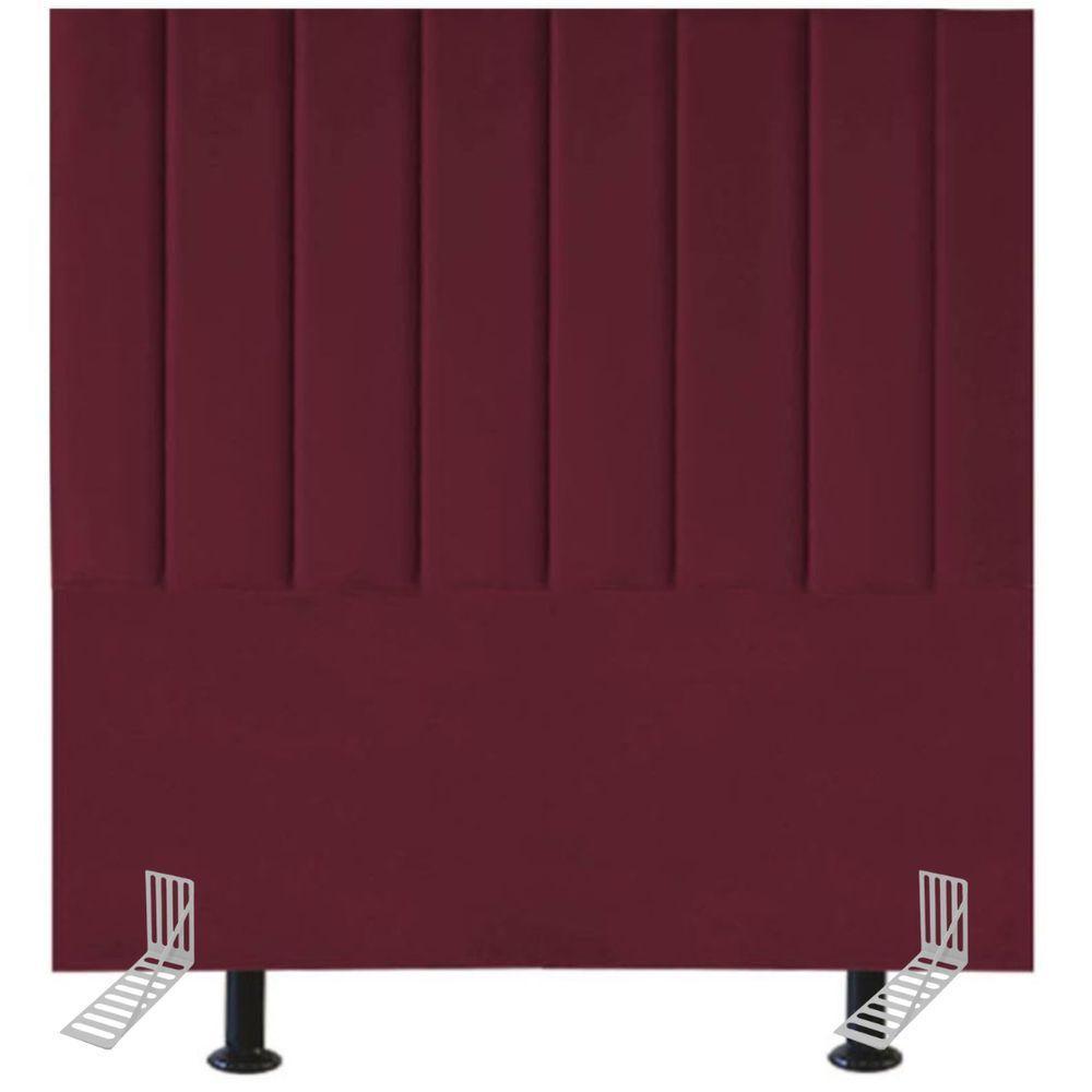 Cabeceira Estofada Cama Casal Box 140 Cm Luísa Suede E Frame Cor:bordô - 1