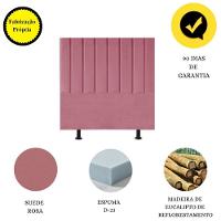 Cabeceira Estofada Cama Casal Box 140 Cm Luísa Suede E Frame Cor:rosa