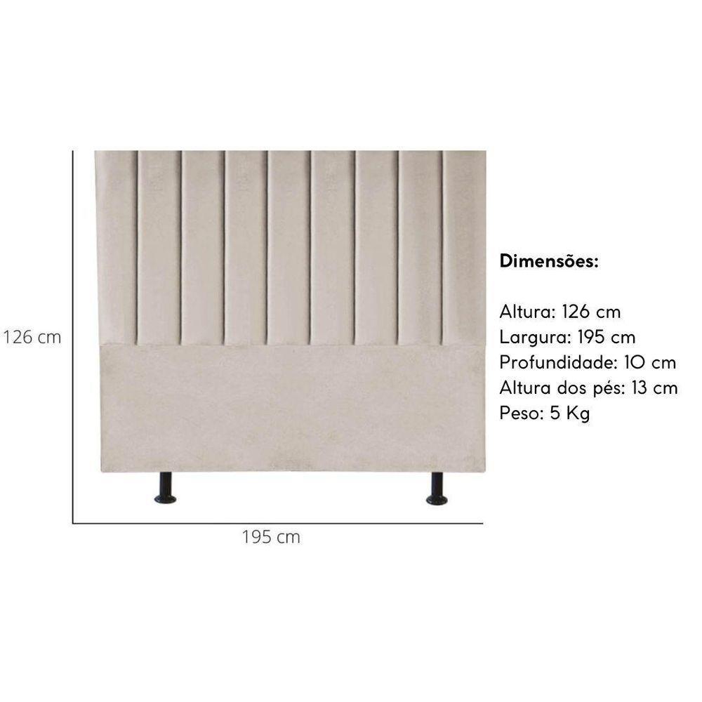 Cabeceira Estofada Cama King 195 Cm Luísa Suede E Frame Cor:bege - 4