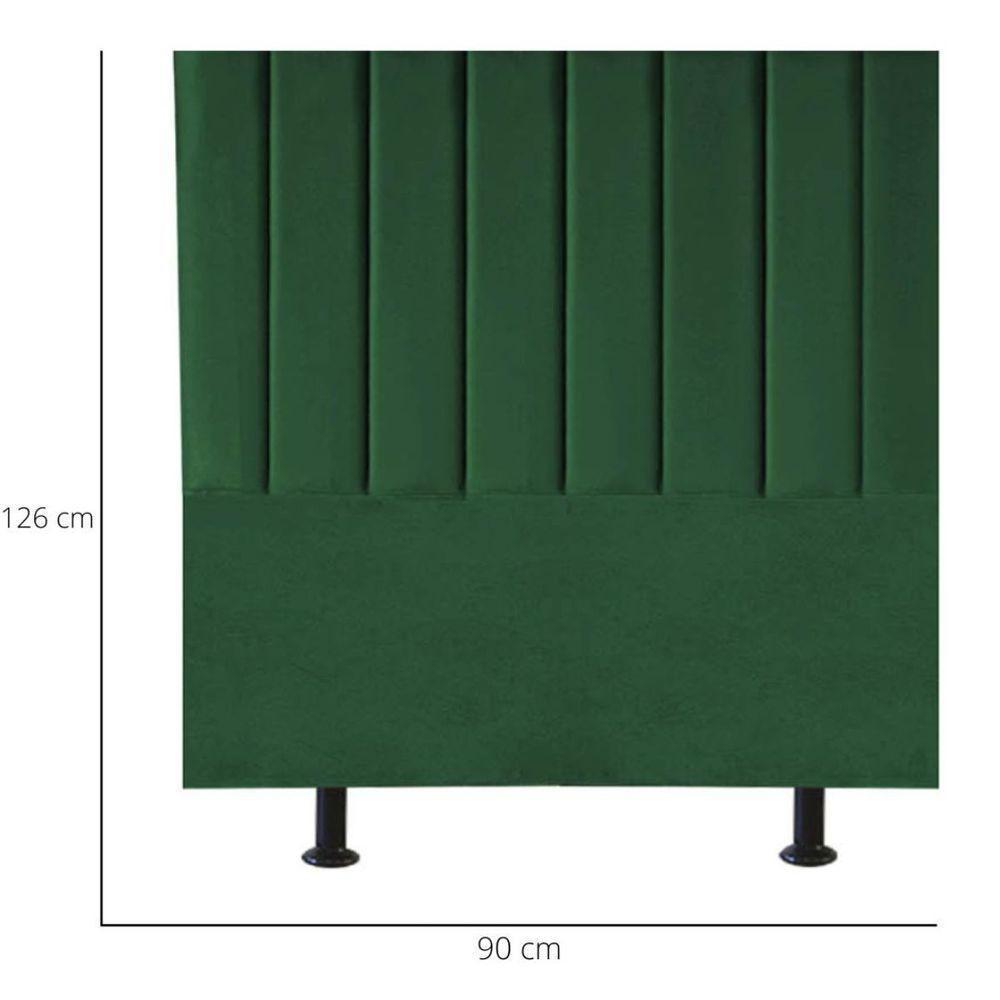Cabeceira Estofada Cama Solteiro 90 Cm Luísa Suede E Frame Verde - 5