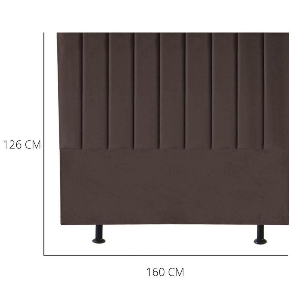 Cabeceira Estofada Cama Queen 160 Cm Luísa Suede E Frame Cor:marrom - 3