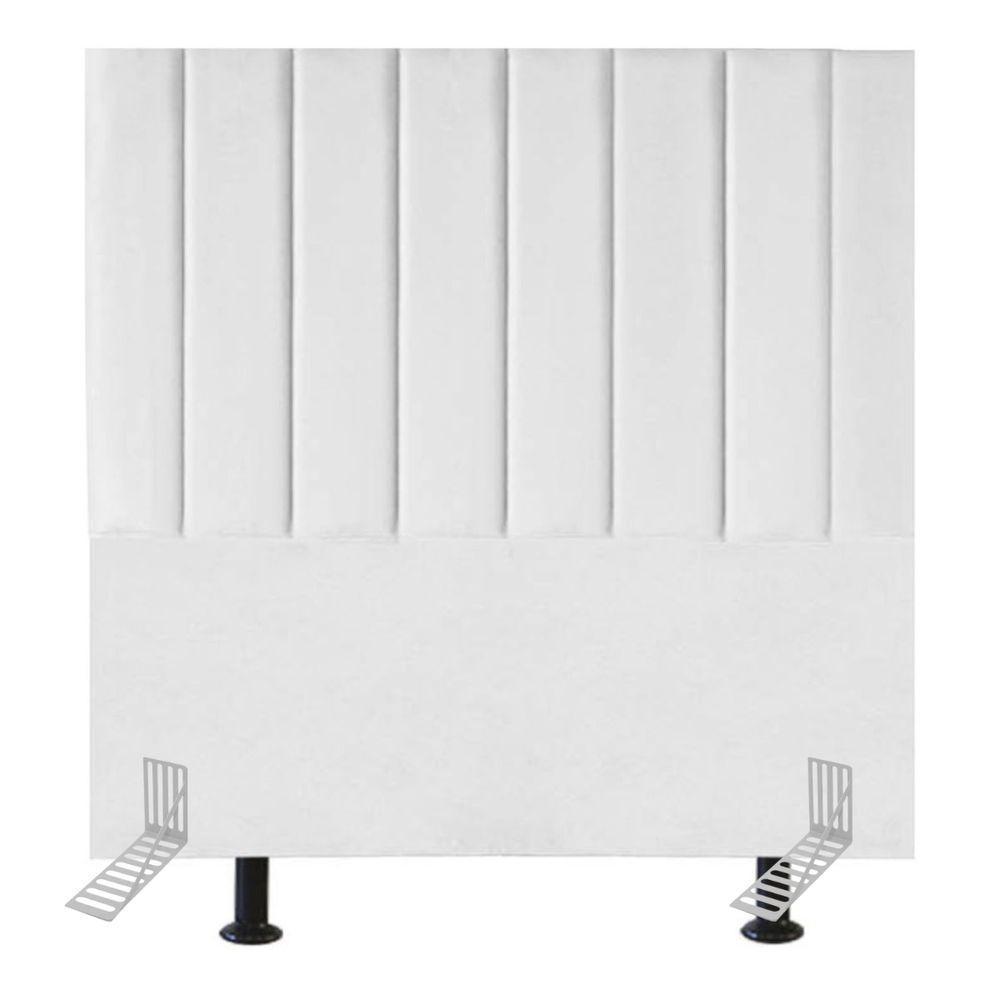 Cabeceira Estofada Cama Casal Box 140 Cm Sara Suede E Frame Cor:branco - 1