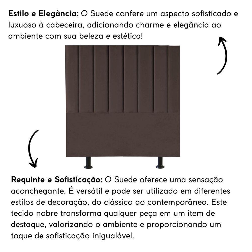 Cabeceira Estofada Cama Solteiro 100 Cm Maya Suede E Frame Cor:marrom - 4