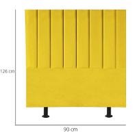 Cabeceira Estofada Cama Solteiro 90 Cm Sara Suede E Frame Amarelo - 5