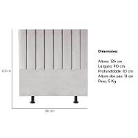 Cabeceira Estofada Cama Solteiro 90 Cm Maya Veludo E Frame Cor:cinza Claro - 5