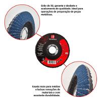 Kit 10 Discos De Lixa Flap De Fibra 115mm 4” Grão 50 - 3