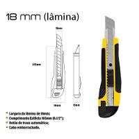 Estilete 18mm Emborrachado Com Trava Automatica Elite - 3