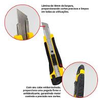 Estilete 18mm Emborrachado Com Trava Automatica Elite - 5