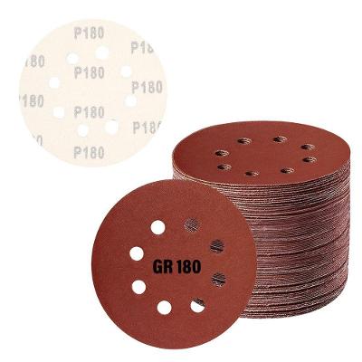 Kit 50 Discos De Lixa Velcro 125mm 4.1/2” Grão 180