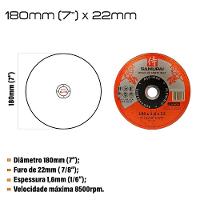 Kit 10 Discos De Corte Inox Samurai 1.6 180x22mm 7 Polegadas - 5