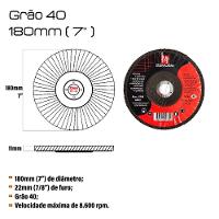 Kit 10 Discos De Lixa Flap De Fibra 180mm 7” Grão 40 - 5