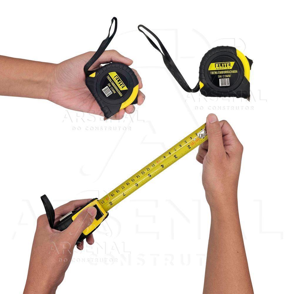 Kit 5 Trenas Emborrachadas 5m 25mm Ponta Imantada Elite - 2