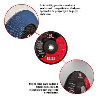 Kit 10 Discos De Lixa Flap De Fibra 180mm 7” Grão 120 - 3